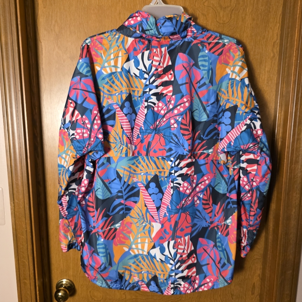 Lauren James Tropical Print Pullover Jacket w/Covered Zippered Pocket On Front - Picture 6 of 6
